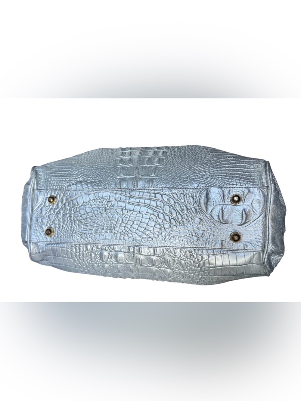 Brahmin Elisa Silver Croc-Embossed Satchel - Picture 10 of 15